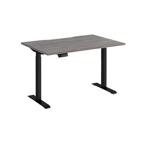 Elev8 Mono Straight Sit-Stand Desk - 1200mm - Black - Grey Oak